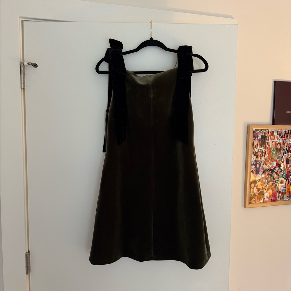 Zara Velvet Dress with Bow Straps